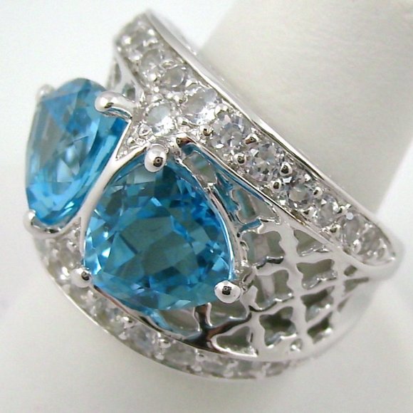 Victoria Wieck 4.72ct Swiss Blue Topaz Ring - Picture 8 of 15